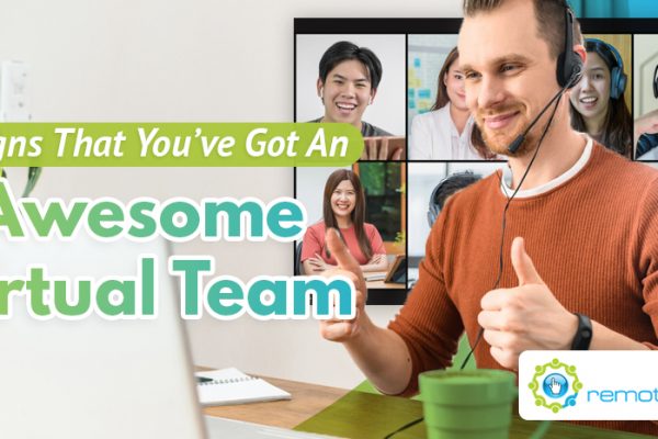 The virtual assistant team receives a thumbs-up from their boss.