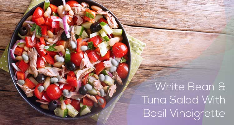 White Bean and Tuna Salad With Basil Vinaigrette